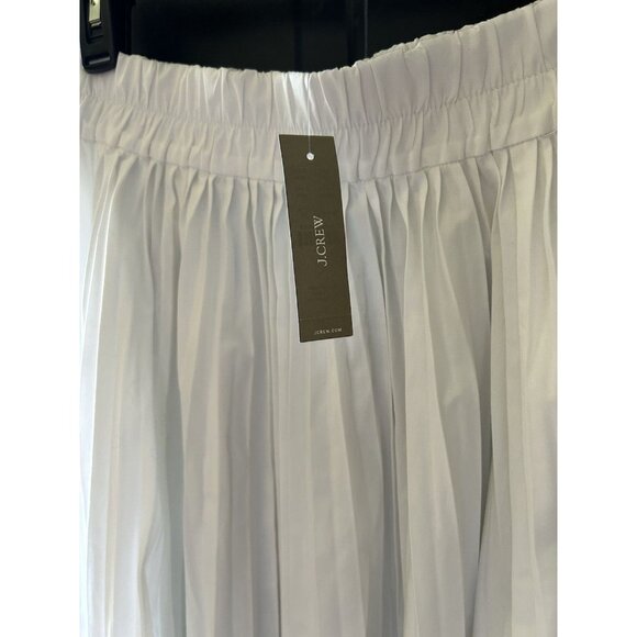 NEW J. Crew Smocked-waist Pleated Skirt White Womens Size XS Spring Summer Midi - Picture 6 of 7